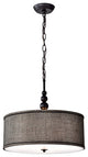 WAREHOUSE OF TIFFANY'S IMP01 Penelope 17.7 in. 3-Light Indoor Black Finish