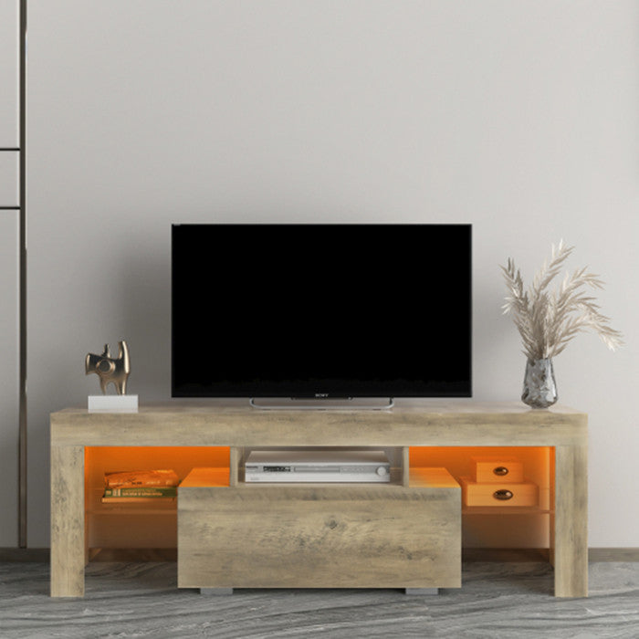 TV Stand with LED RGB Lights Flat Screen Particle Board TV Cabinet
