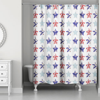 Floral Stars Pattern 71 x 74 Shower Curtain