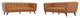 Kartmes Mid Century Modern Furniture Style Leather Sofa Set in Cognac Tan