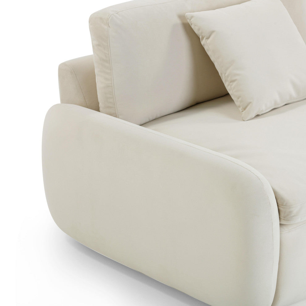 Rachelle Boucle Lounge Chair, Cream