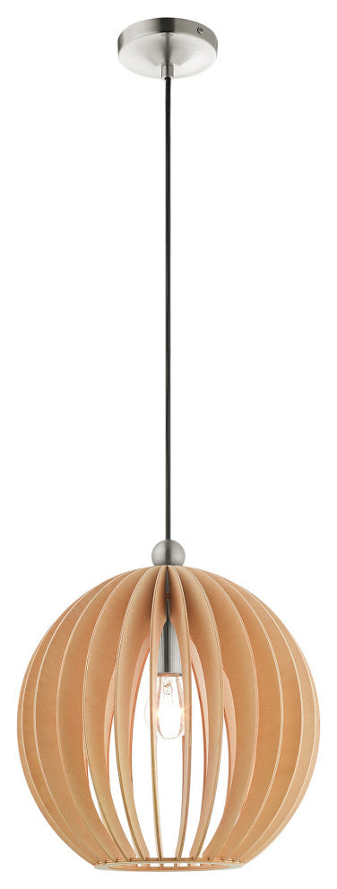 Livex Lighting Pendants 1 Light Brushed Nickel Pendant