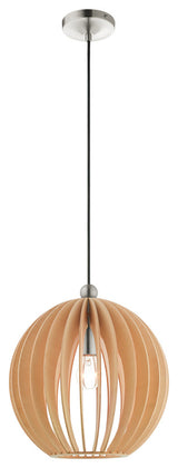 Livex Lighting Pendants 1 Light Brushed Nickel Pendant