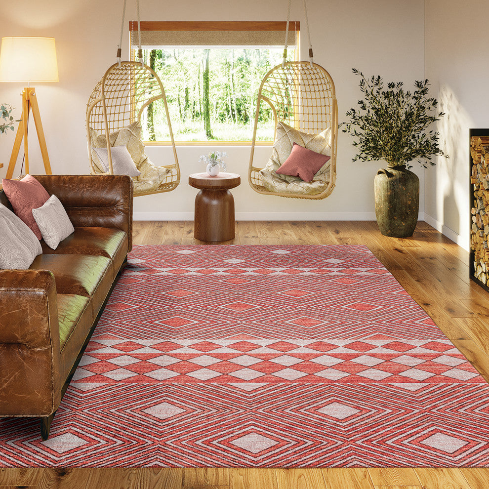 Indoor/Outdoor Sedona SN1 Paprika Machine Washable 8' x 10' Rug