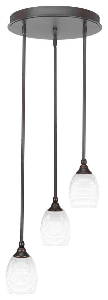 Empire 3-Light Cluster Pendalier, Dark Granite/White Matrix