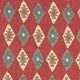 Red, Blue and Beige, Diamond Southwest Style Upholstery Fabric By The Yard
