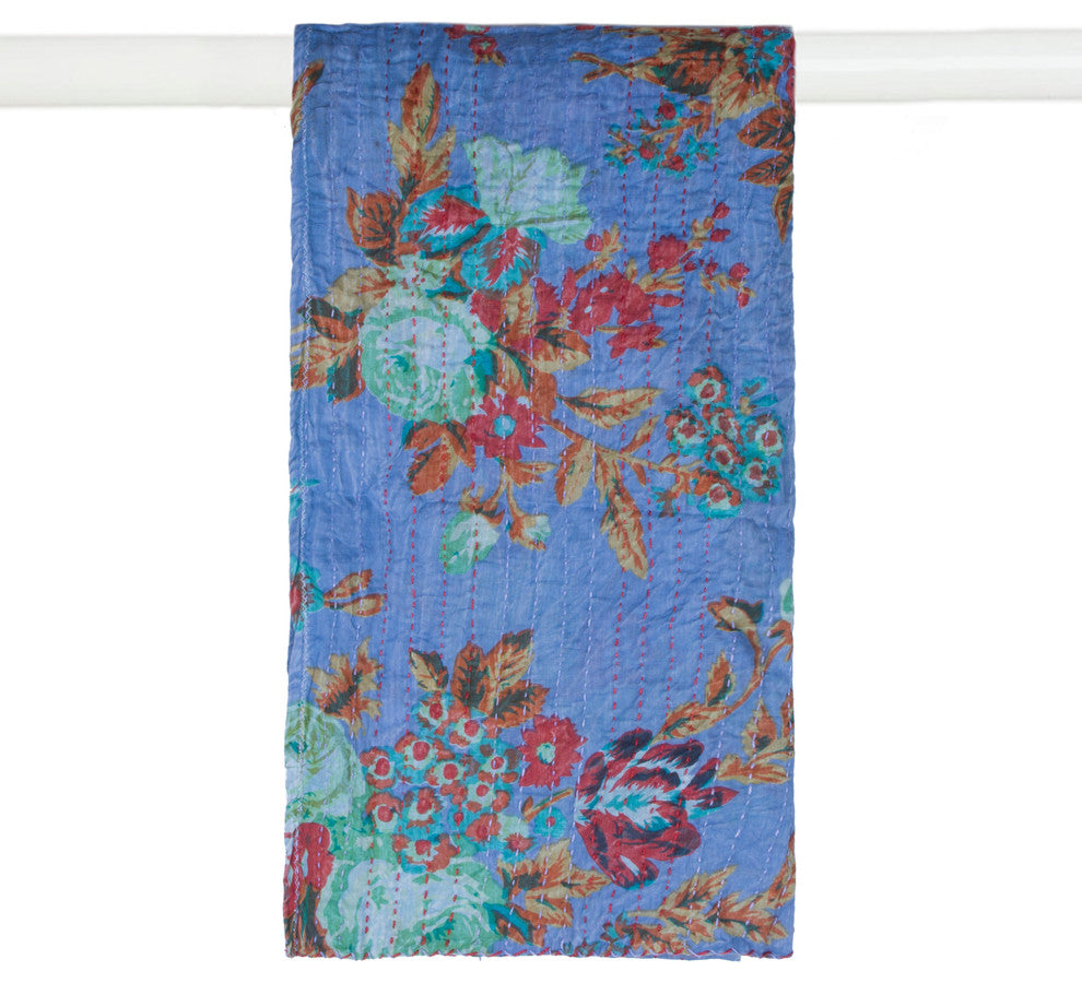Kantha Cotton Bed Runner, 18"x72"