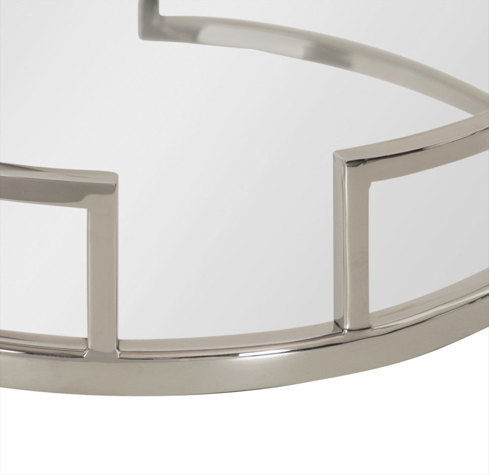 Gohana Decorative Metal Tray, Silver 16" Diameter