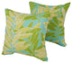 Blaziing Needles 17" Outdoor Throw Pillows, Green, Set of 2