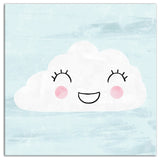 Happy Cloud In Blue Sky 20x20 Canvas Wall Art