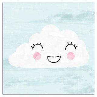 Happy Cloud In Blue Sky 20x20 Canvas Wall Art
