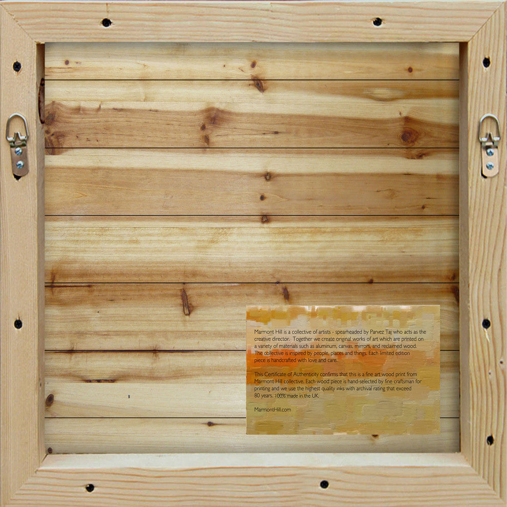 Fading Flower Print on Wood, 61x61 cm