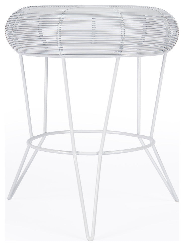 Allen Decorative Wire Accent Table, White