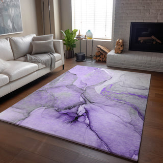 Premium Machine Washable Mayfield AMF506 Purple 3' x 5' Rug