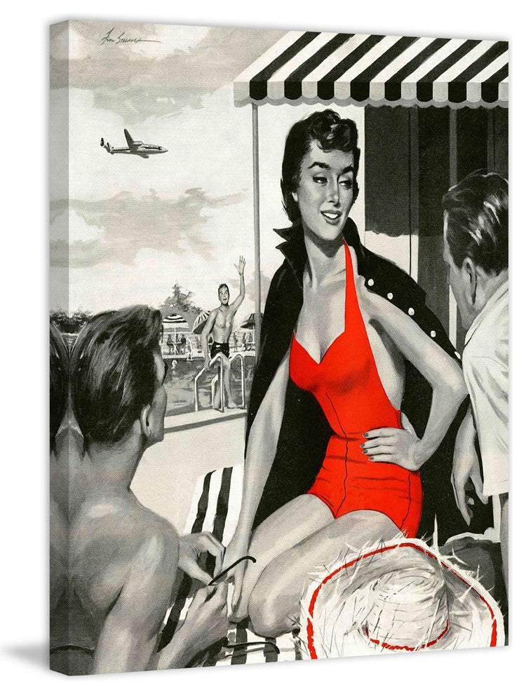 "Red Hot Woman" Painting Print on Canvas