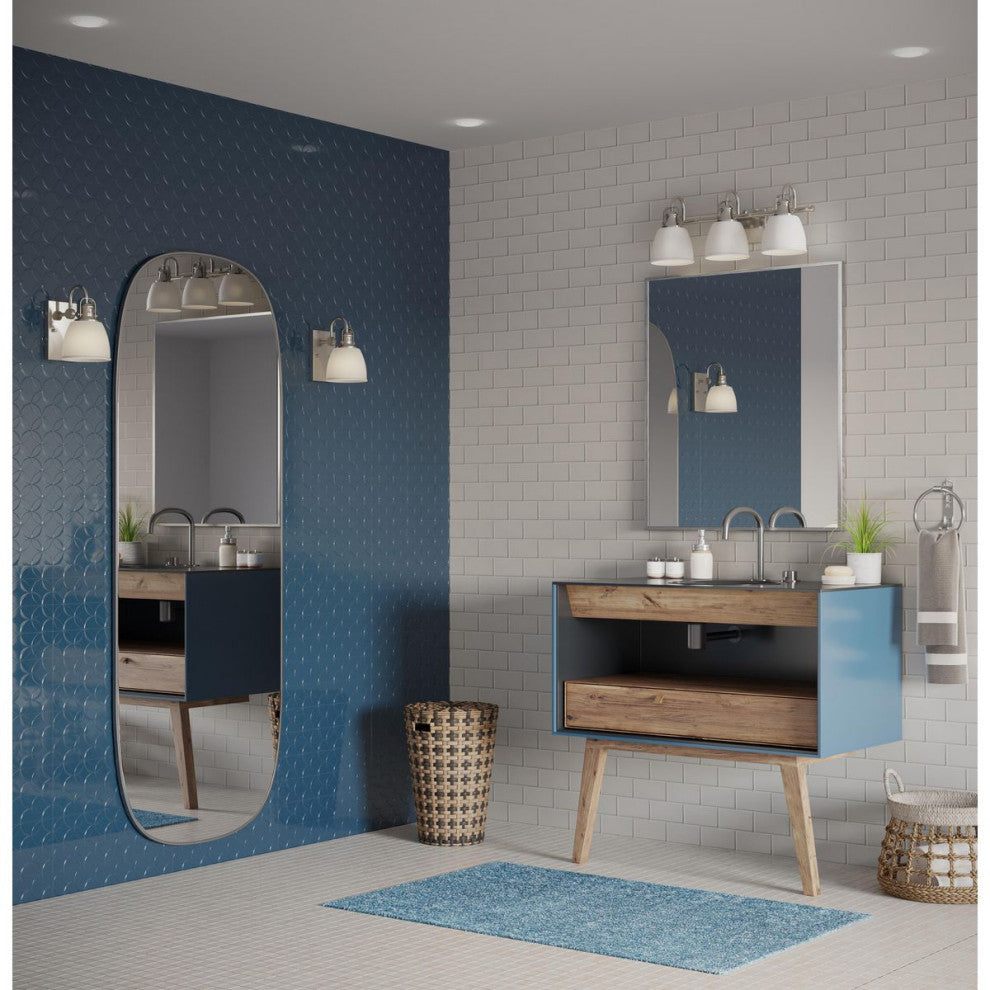 Preston Collection One-Light Brushed Nickel Coastal Bath and Vanity Light