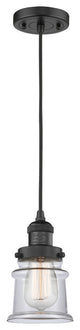 Small Canton 1-Light Mini Pendant, Matte Black, Clear