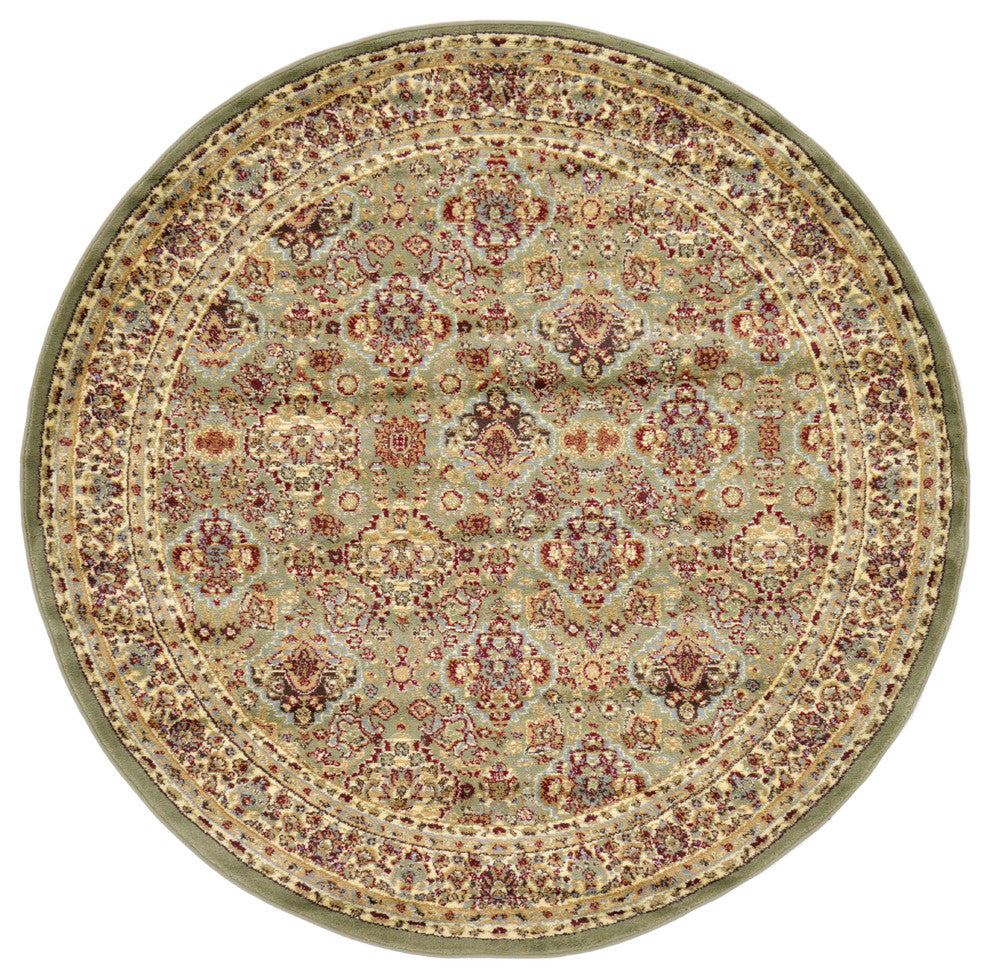 Unique Loom Light Green Colonial Voyage 6'x6' Round Rug