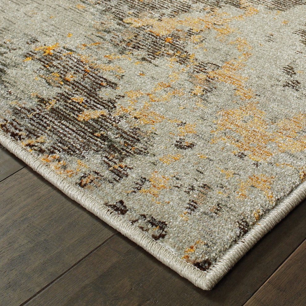 Oriental Weavers Evolution Grey/ Gold Abstract Indoor Area Rug 10'X13'2"