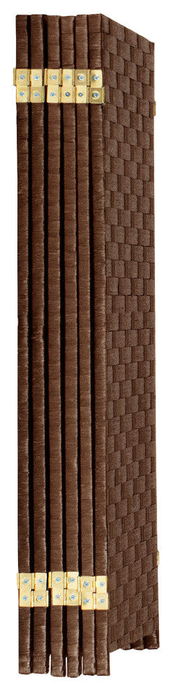 3 ft. Short Woven Fiber Room Divider 6 Panel Dark Mocha