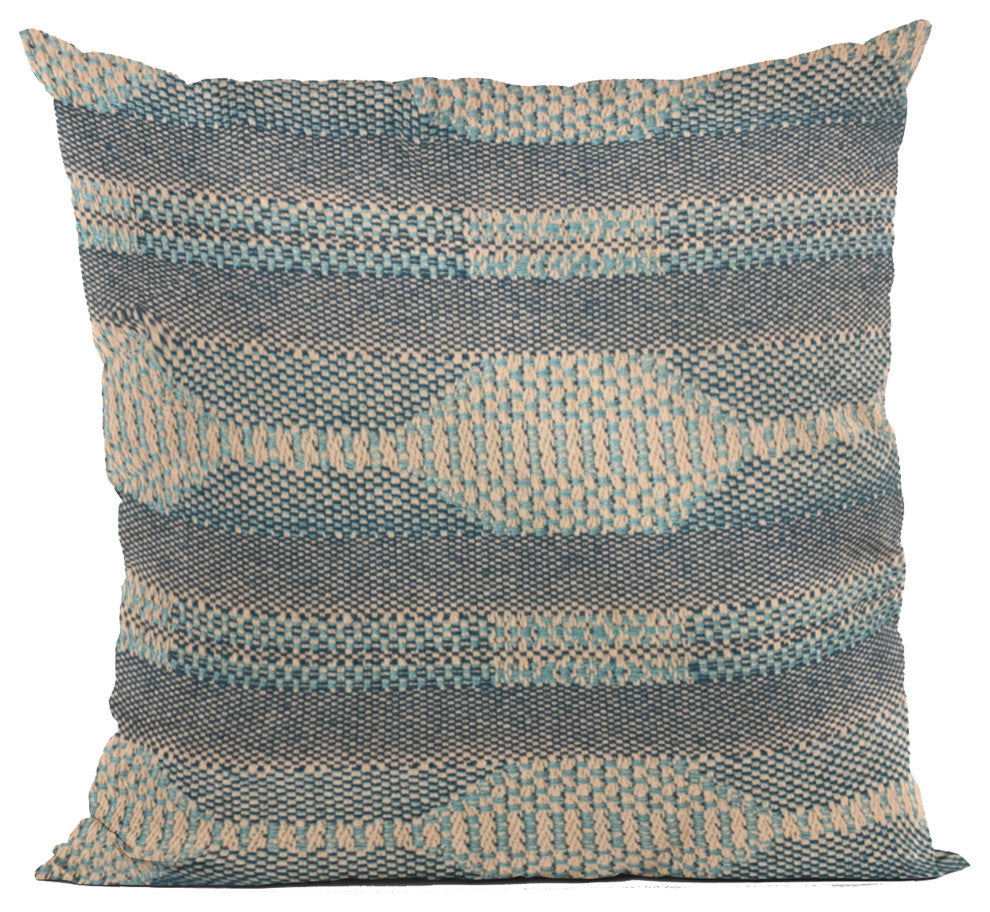 Plutus Blue Lake Stripe Luxury Throw Pillow, 20"x30"