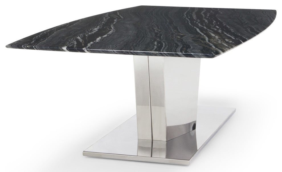 Black and White Marble Brushed Stainless Steel Sirah Coffee Table