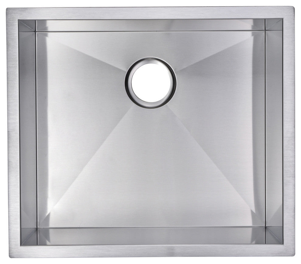 Zero Radius Single Bowl Stainless Steel Hand Made Undermount Kitchen Sink