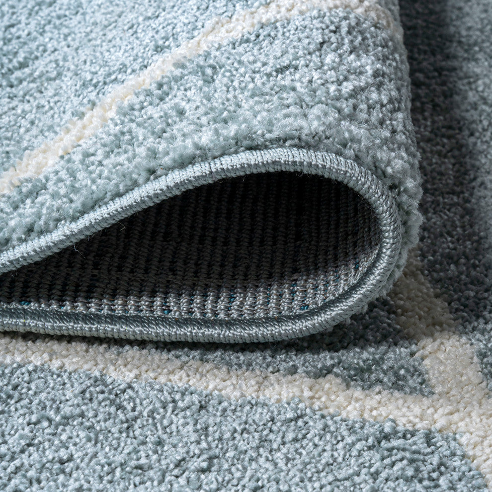 Cole Minimalist Diamond Trellis Light Blue/White 5'x8' Area Rug