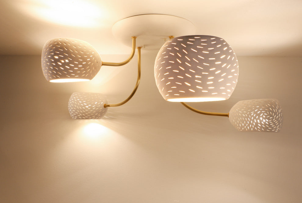Four Leaf Clover : Semi Flush Mount Ceiling Light | Modern Lighting |, Led Bulb