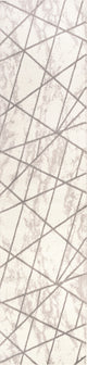Patras Modern Geometric Marbled Ivory/Gray 2'x8' Runner Rug