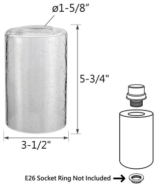 23615-03 Replacement Clear Seeded Vanity Glass Shade,3 Pack.