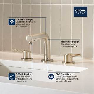 Grohe 20 572 Concetto 1.2 GPM 8"Wspread Double Handle Bathroom - Brushed Cool