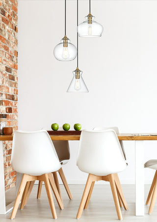 Elegant Lighting LD2247 Destry 3 Light 19"W Multi Light Pendant - Satin Gold