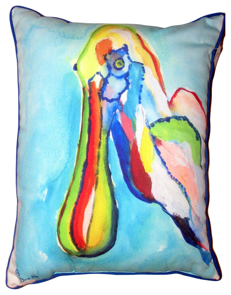 Spoonbill Head Large Indoor/Outdoor Pillow 16x20