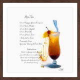 "Mai Tai Recipe" Framed Painting Print, 24"x24"
