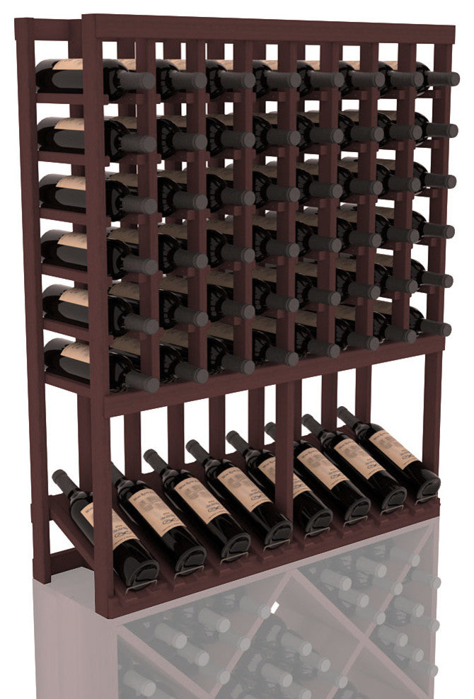 High Reveal Wine Rack Display, Redwood, Walnut Stain