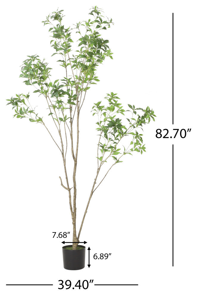 Purling Artificial Pieris Tree, Green, 39.4 Wx39.4 Dx82.7 H