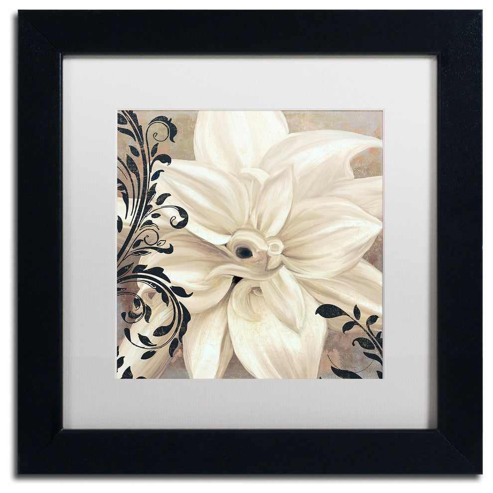Color Bakery 'Winter White II' Art, Black Frame, White Matte, 11"x11"
