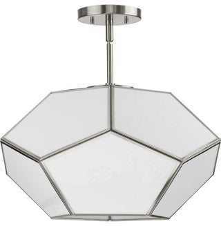 Latham Collection 18" 3-Light Convertible Semi-Flush Mount Light, Brushed Nickel
