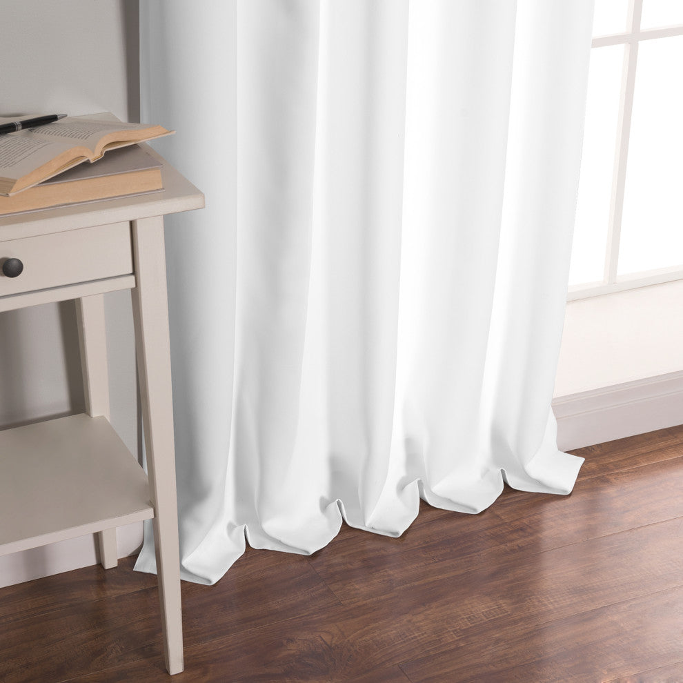 BANDTAB -Thermal Insulated Blackout Knotted Tab Curtain Set, White, 52" W X 84"