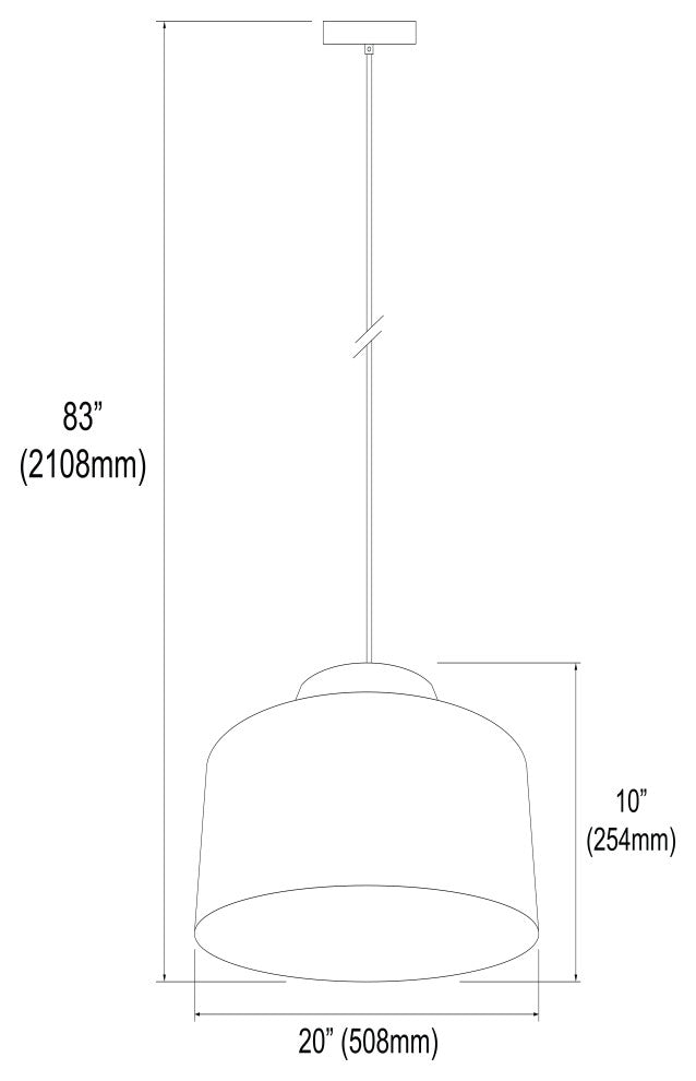1-Light Metal Pendant, Black & Gold Finish