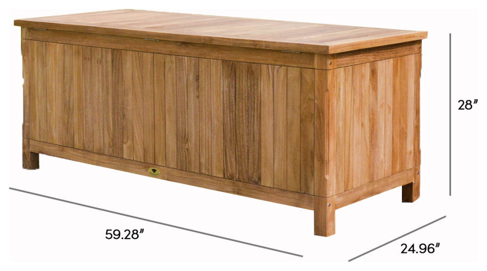 Pavilion Teak Outdoor Storage Bench