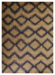 Hand Knotted Wool Area Rug Geometric Gold Charcoal