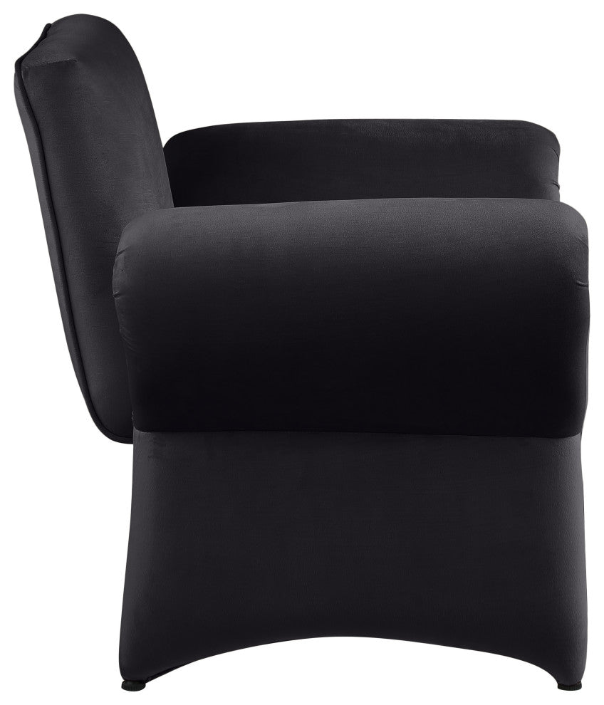 Fleurette Velvet Accent Chair, Black