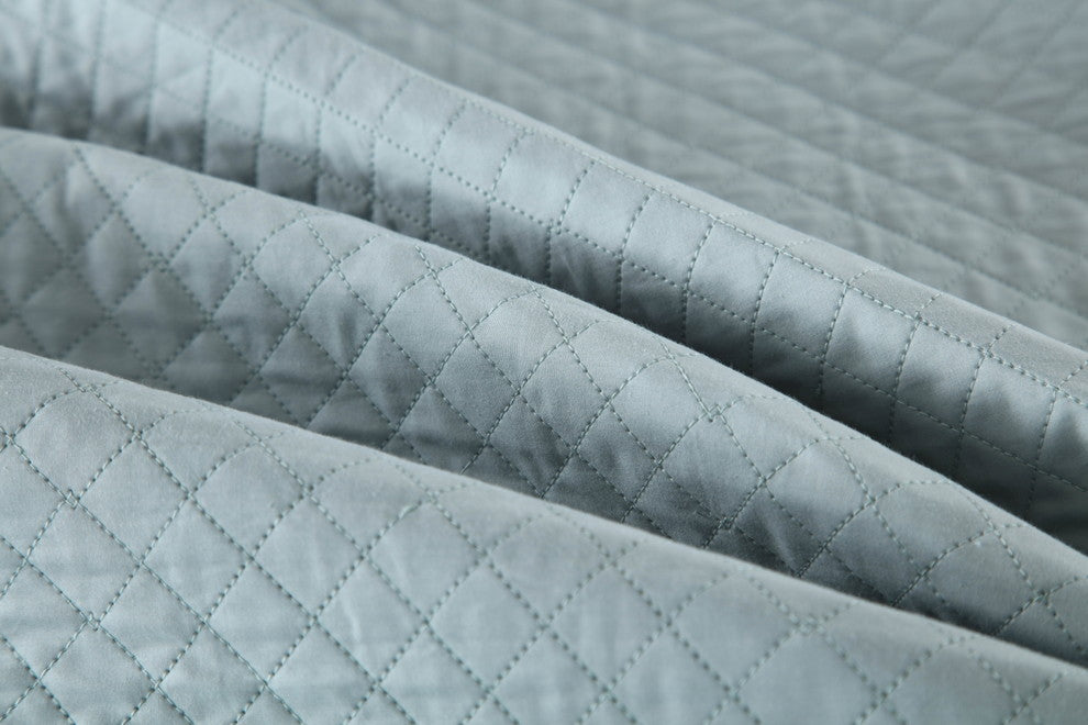 Cottonpure 100% Cotton Diamond Quilt , Blue, Full/Queen