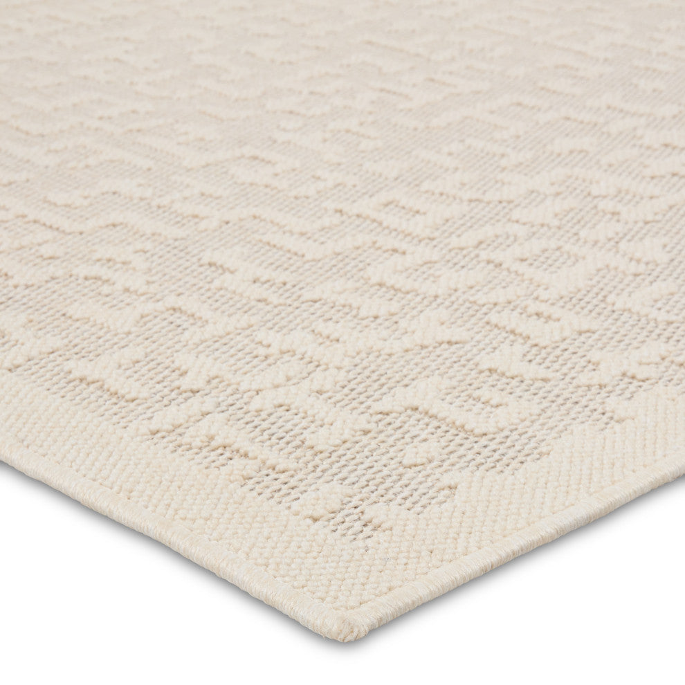 Vibe Axiom Indoor/Outdoor Abstract Cream Area Rug, 8'x10'