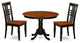 3 Pc Set With A Kitchen Table And 2 Linen Dinette Chairs, Black And Cherry
