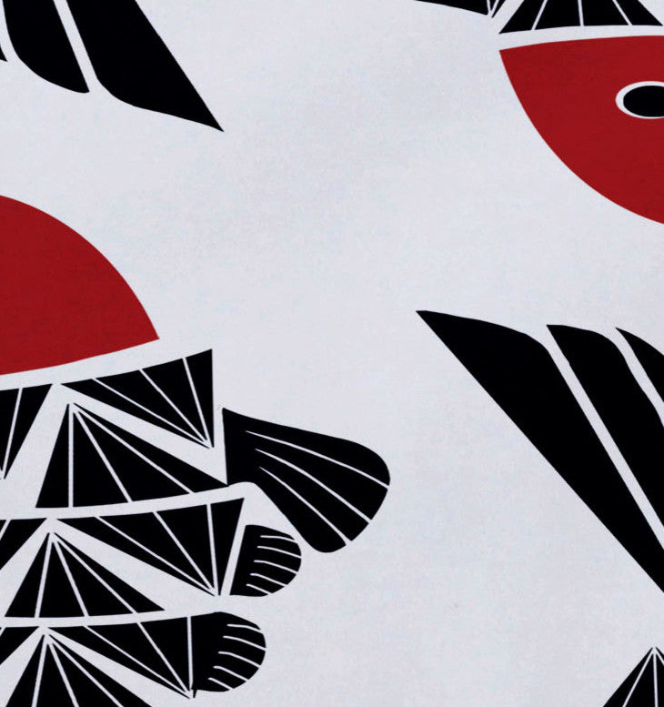 18"x14" Big Fish, Animal Print Placemat, Navy Blue, Set of 4