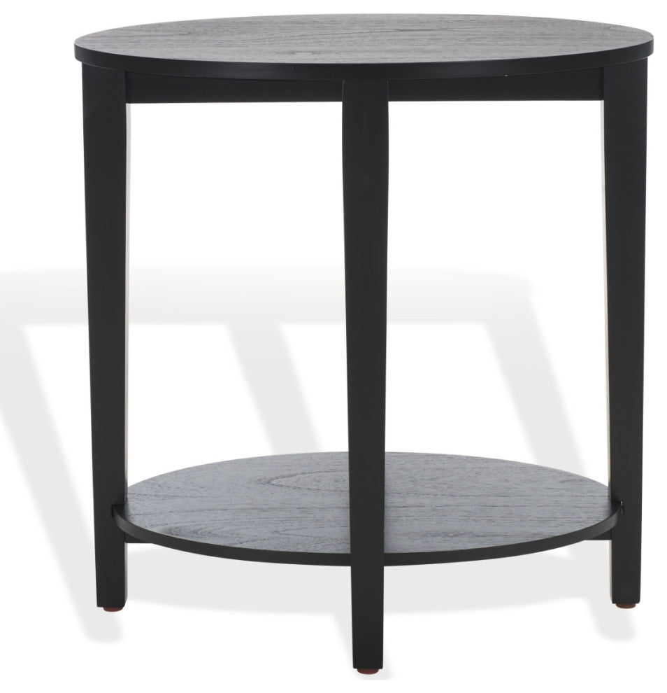 Safavieh Couture Leonardi Oval Wood Accent Table, Black