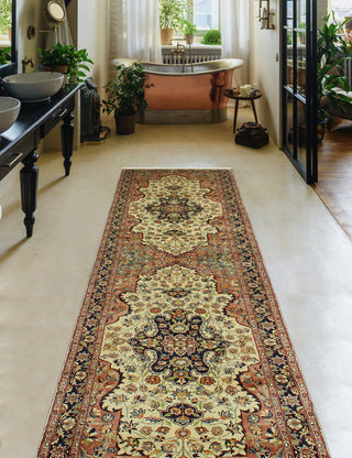 Pak-Persian Fikri Ivory/Navy Runner, 2'1x8'11
